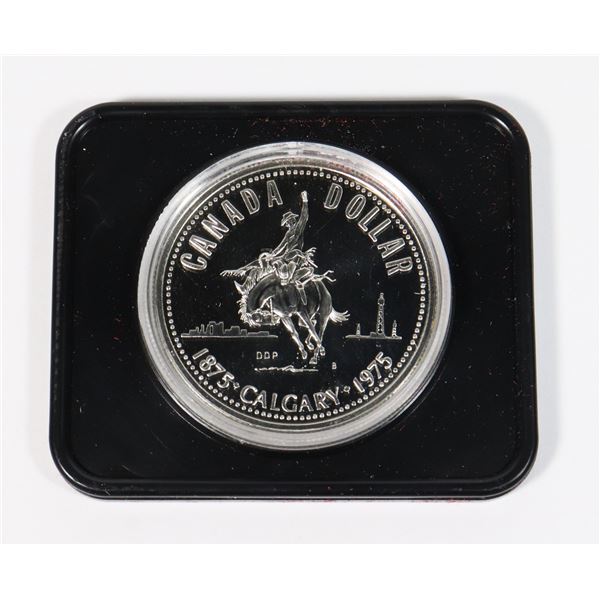 1875-1975 CANADA SILVER DOLLAR, CALGARY STAMPED