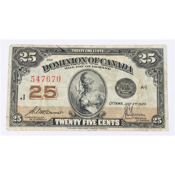 1923 SHIN PLASTER DOMINION OF CANADA