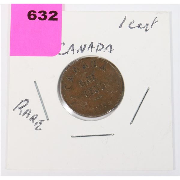 1921 PENNY SMALL KING GEORGE V CANADA