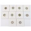 Image 2 : 10 CANADIAN DIMES 1939,40,41,42,43,45,46,47,47,49
