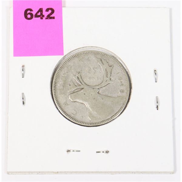 1948 QUARTER 80 % SILVER