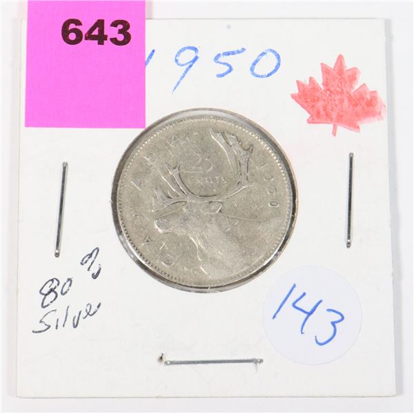 1950 QUARTER 80 % SILVER