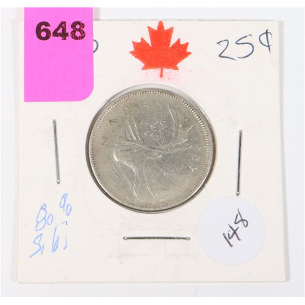 1953 QUARTER 1ST TO FEATURE Q.E.II 80 % SILVER