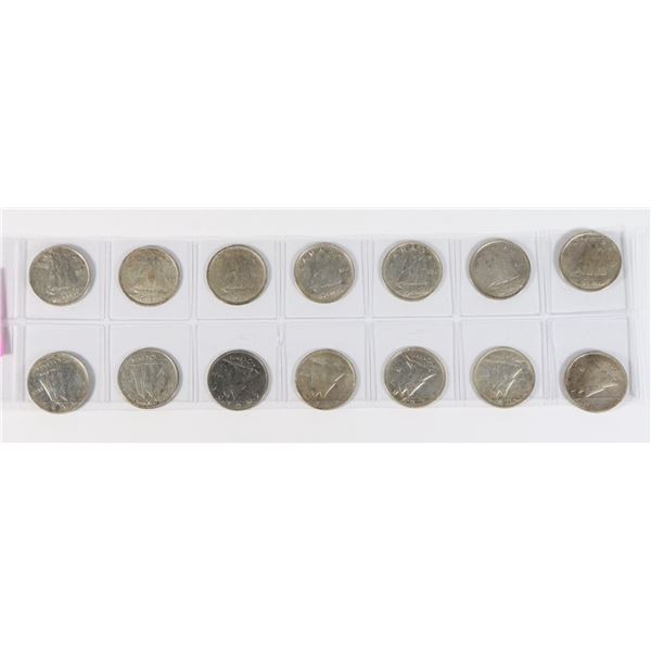 SLEEVE OF 16 SILVER DIMES 50S & 60'S FROM ESTATE