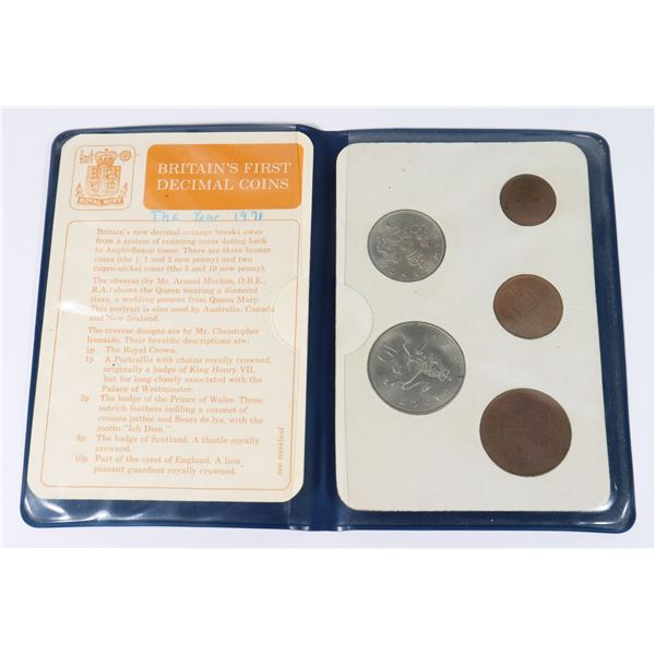 1971 BRITAIN'S FIRST DECIMAL COINS PROOF SET