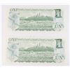 Image 2 : TWO 1973 GEM UNC SEQUENTIAL BILLS ECH