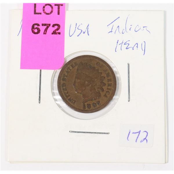 1897 USA INDIAN HEAD PENNY