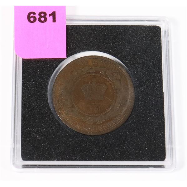 1861 NEW BRUNSWICK ONCE CENT COIN