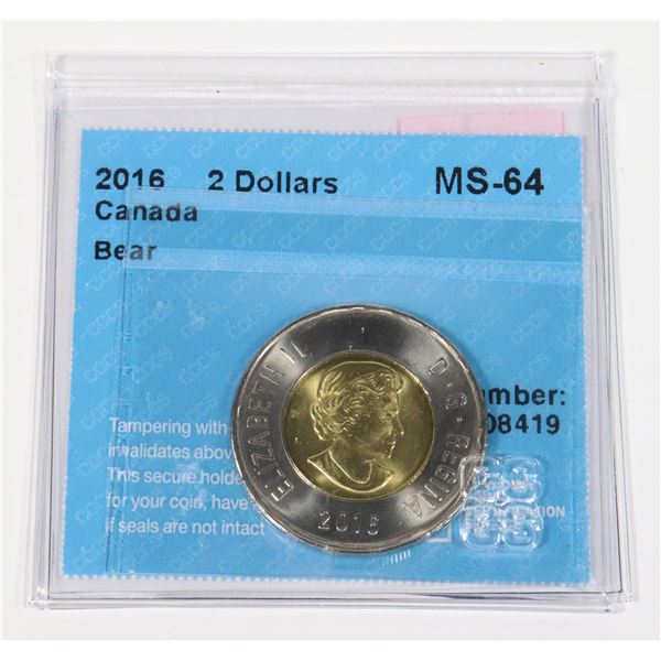 2016 GRADED MS-64 TOONIE BY CCCS