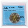 Image 1 : 2016 GRADED BATTLE OF THE ATLANTIC TOONIE MS-64