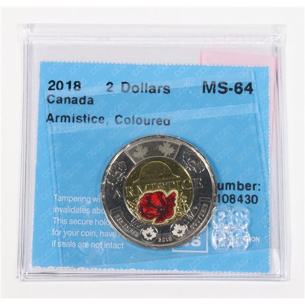 2018 GRADED TOONIE ARMISTICE COLOURED MS-64
