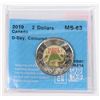 Image 1 : 2019 GRADED COMMEMORATIVE TOONIE D DAY COLOURED