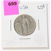 Image 1 : 1929 USA STANDING LIBERTY QUARTER, 90% SILVER