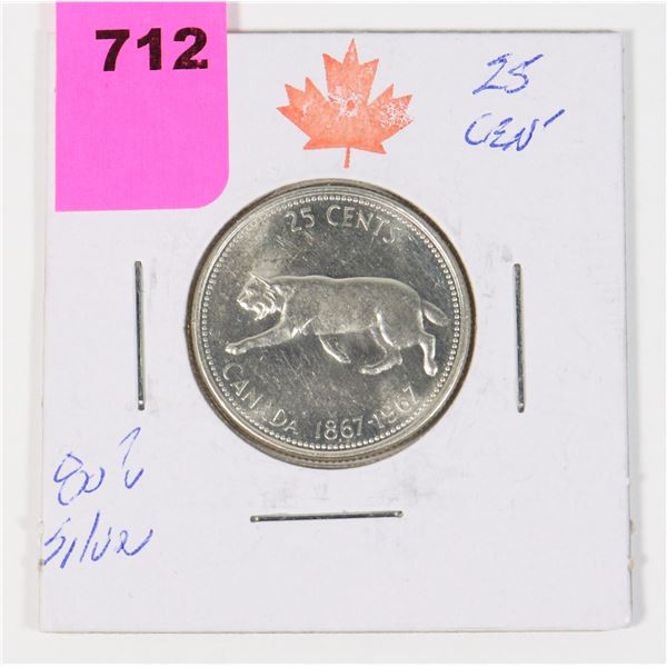 1867-1967 CANADA QUARTER 80% SILVER
