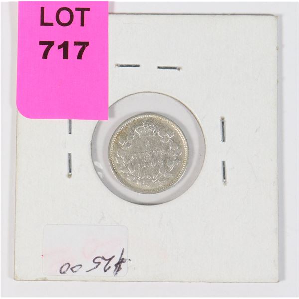 1893 CANADA QUEEN VICTORIA 5 CENT 92.5% SILVER