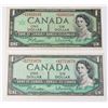 Image 1 : 1954 AND 1967 CANADA $1 REPLACEMENT BILLS