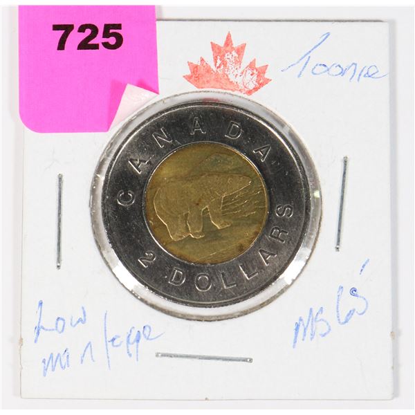 2011 CANADA TOONIE LOW MINTAGE MS 65