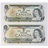 Image 1 : TWO SEQUENTIAL OF $1 BILLS ECH PREFIX CUNC-64