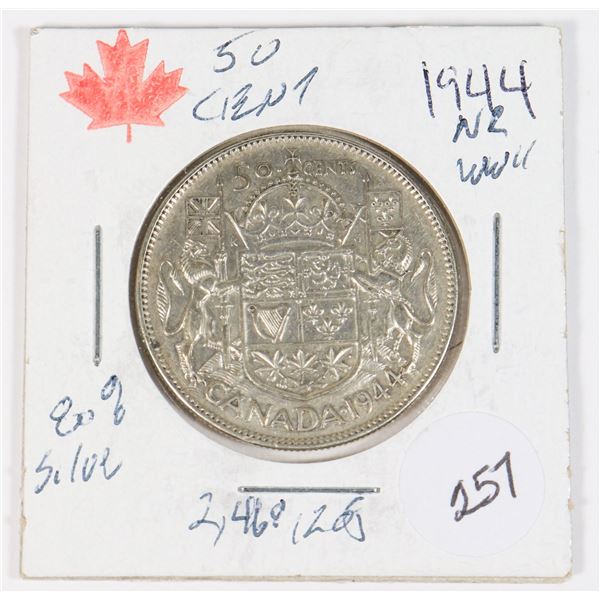 1944 50 CENT W.W. II 80% SILVER MINTED 2,468,205