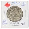 Image 1 : 1952 50 CENT 80% SILVER MINTED 2,596,465