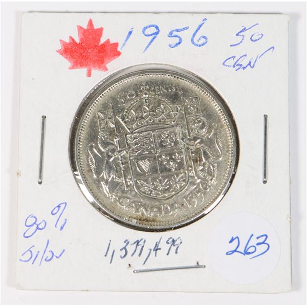 1956 50 CENT 80% SILVER MINTED 2,957,266