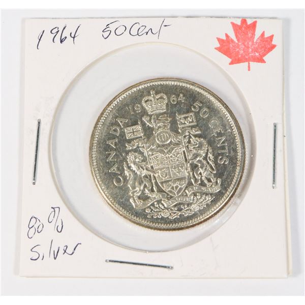 1964 50 CENT 80% SILVER MINTED 9,377,676