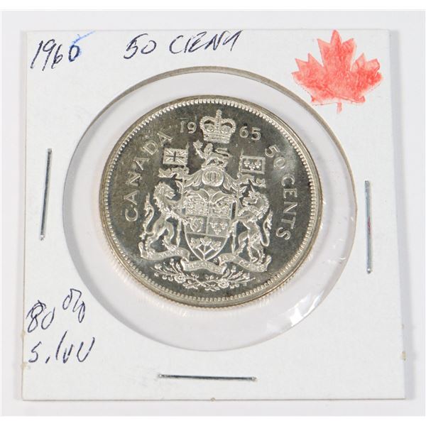 1965 50 CENT 80% SILVER MINTED 12,629,974