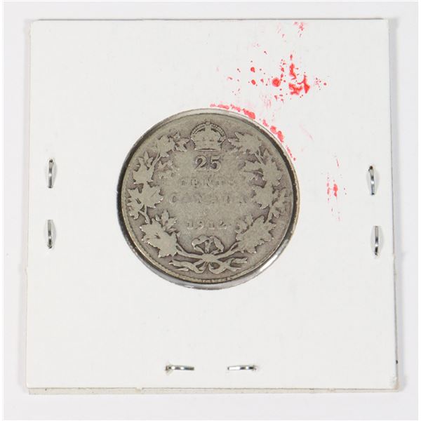 1912 KING GEORGE V 92.5% SILVER QUARTER 2,544,199