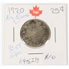Image 1 : 1920 KING GEORGE V 92.5% SILVER QUARTER 1,975,278