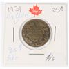 Image 1 : 1931 KING GEORGE V 92.5% SILVER QUARTER 537,815
