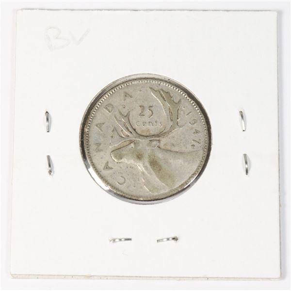 1947 CANADA QUARTER 80% SILVER