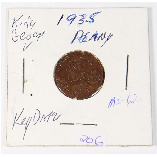 1935 CANADA KING GEORGE V PENNY KEY DATE MS 62