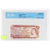 Image 1 : 1974 CANADIAN 2 DOLLAR BANK NOTE GRADED UNC-64