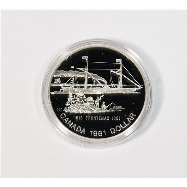 1991 CANADA PROOF SILVER DOLLAR IN DISPLAY BOX WITH