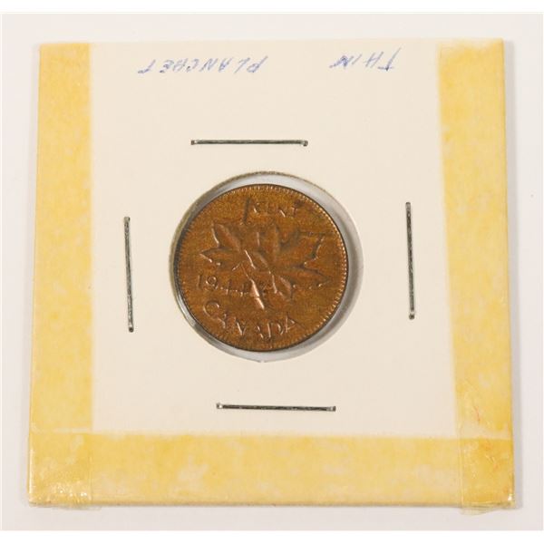 1944 CANADA SMALL 1c THIN PLANCHET ERROR COIN