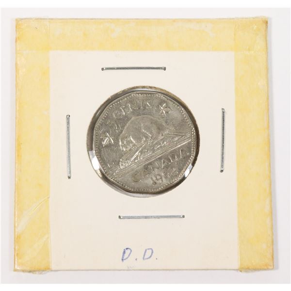 1962 DOUBLE DATE VARIETY CANADA 5 CENTS COIN