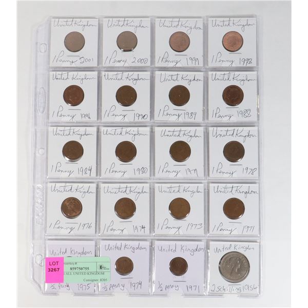 20 COINS ALL UNITED KINGDOM