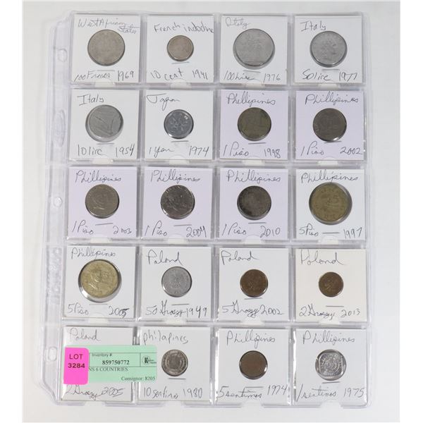 20 COINS 6 COUNTRIES