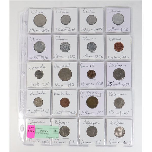 20 COINS 6 COUNTRIES