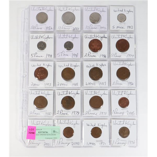 20 COINS ALL UNITED KINGDOM
