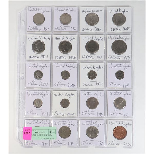 20 COINS ALL UNITED KINGDOM