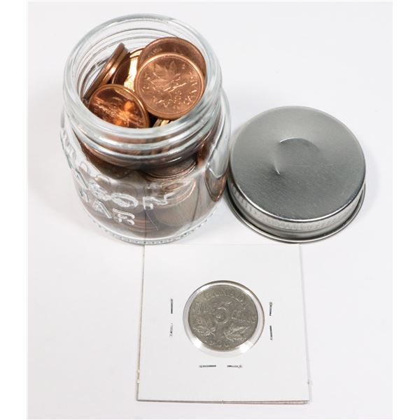 1936 KING GEORGE CANADIAN 5 CENT COIN SOLD WITH