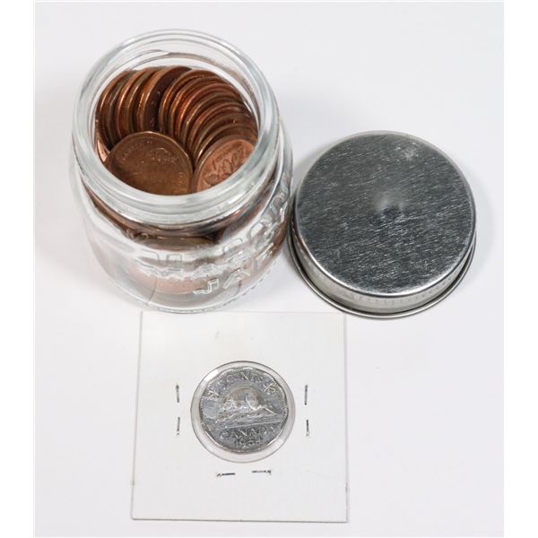 1954 QUEEN ELIZABETH II CANADIAN 5 CENT COIN