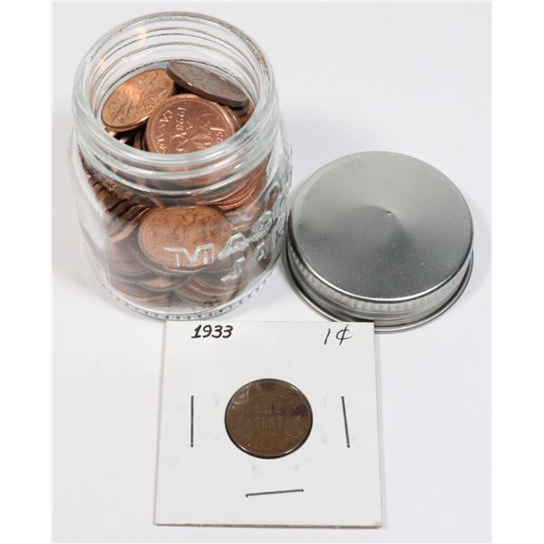 1933 KING GEORGE CANADIAN 1 CENT COIN SOLD WITH