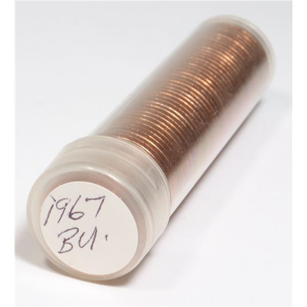 ROLL OF 1967 BU CANADIAN PENNIES