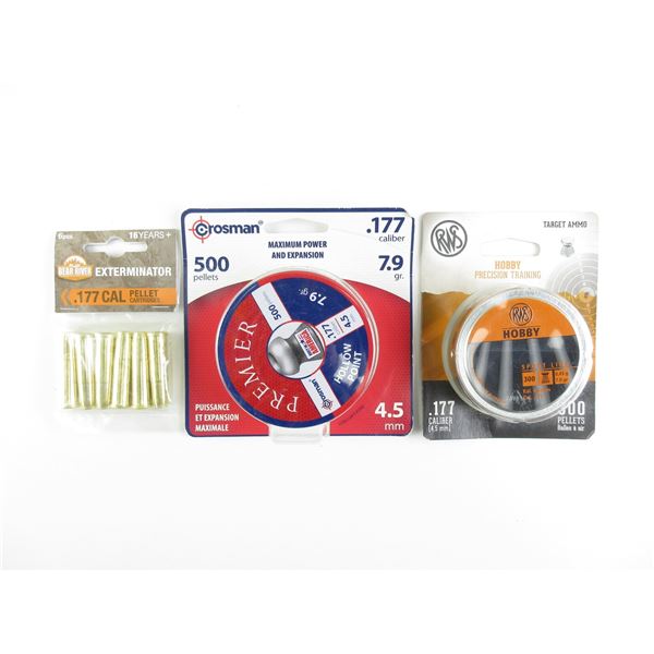 ASSORTED .177 CALIBER PELLETS LOT