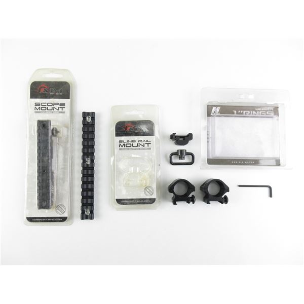MAUSER K98 SCOPE RINGS AND RAILS LOT