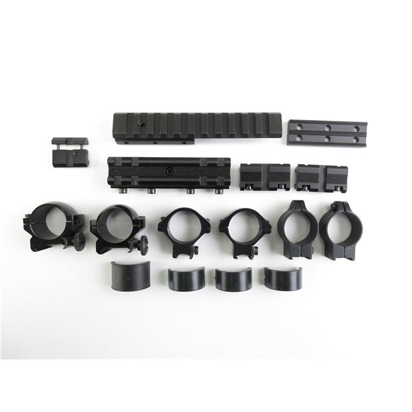 ASSORTED SCOPE RINGS AND MOUNTS LOT