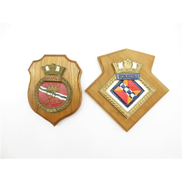 CANADIAN NAVY HMCS BADGE PLAQUE LOT