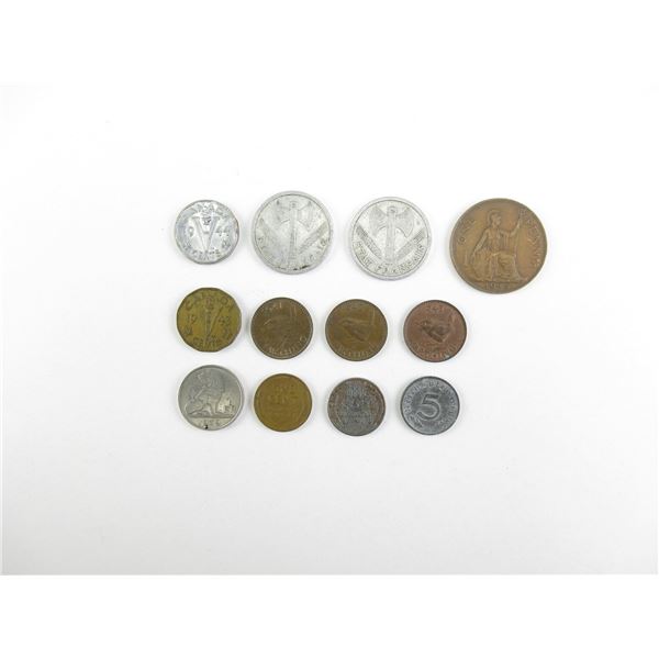 WWII ERA ASSORTED WORLDWIDE COIN LOT